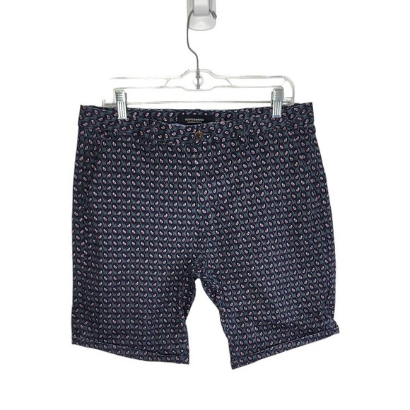 Scotch & Soda Amsterdam Couture Paisley Print Chino Cuffed Shorts Mens Size 32 - Picture 1 of 11